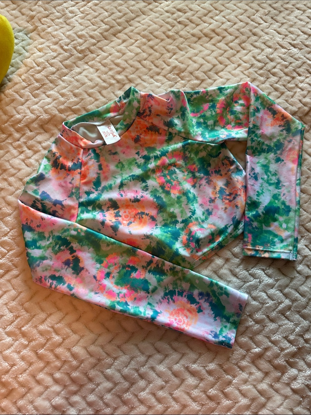 Cat & Jack Kids midriff Swim Rash Guard in Green, Pink, Orange